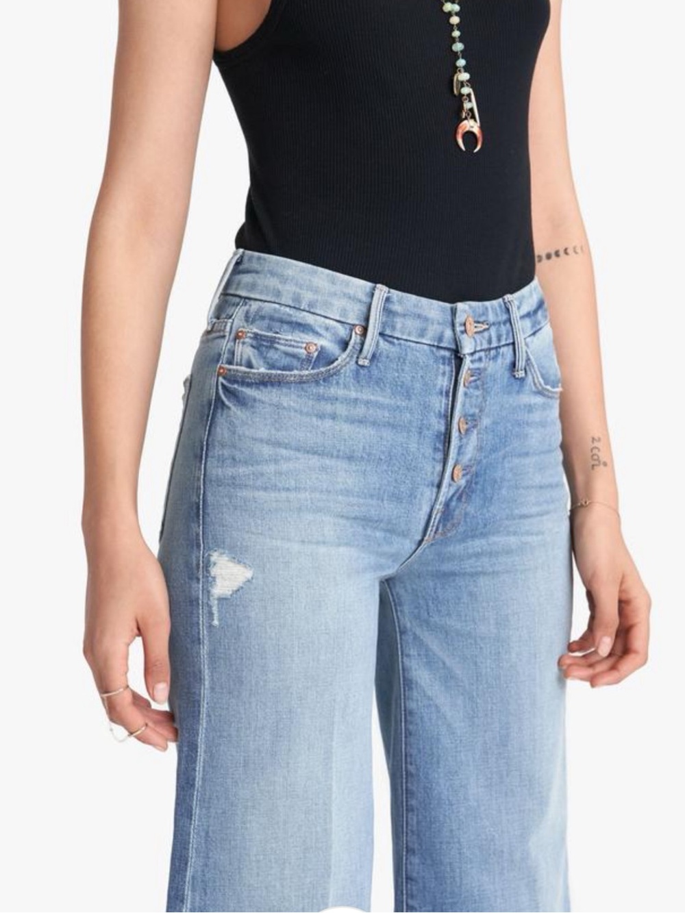 MOTHER Jeans The Pixie Roller Ankle Fray in Let's Kick It, 31 - Picture 3 of 10